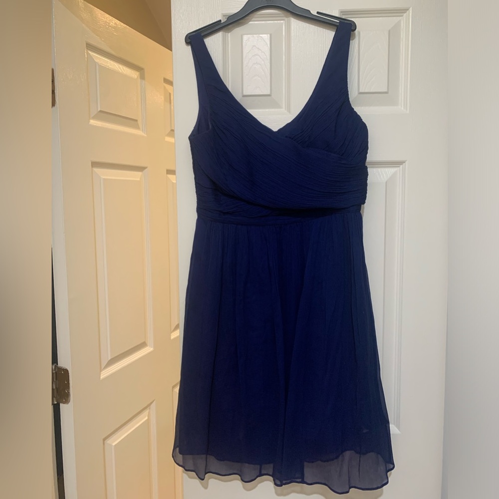 J. Crew Navy Short Crepe Bridesmaid Dress